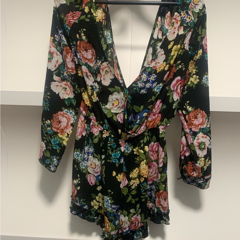 Floral V-Neck Romper